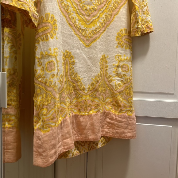 J. Crew Cream Resort Dress with 3/4 Sleeves and Plunge Neckline - Picture 4 of 7